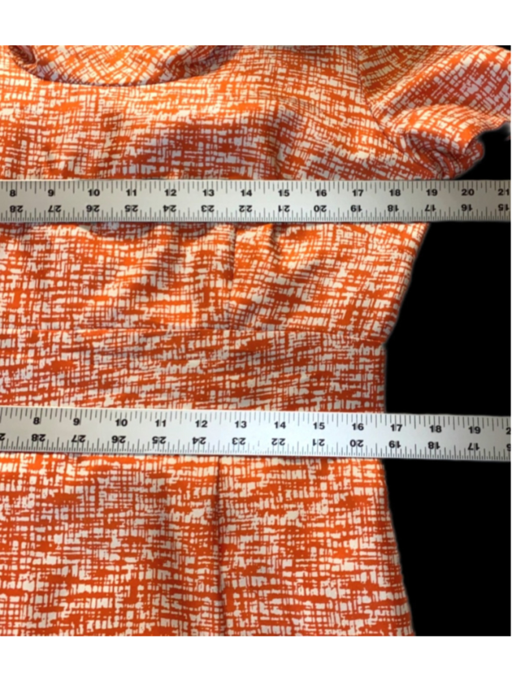 Banana Republic Womens 12 Silk Cowl Neck Dress Orange White Sheath Retro Career - Picture 8 of 8